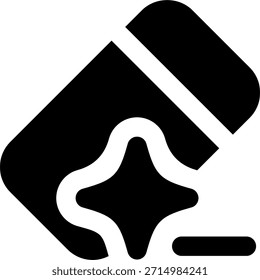 Erase vector icon in modern style, AI cleanup tool and digital correction assistant illustration. Glyph Icon