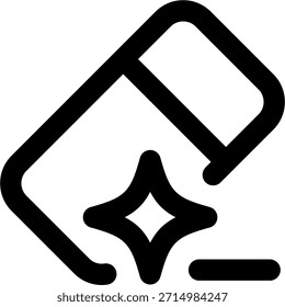 Erase vector icon in modern style, AI cleanup tool and digital correction assistant illustration. Line Icon