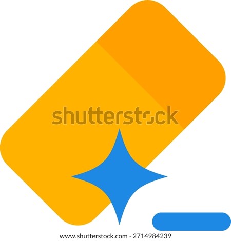 Erase vector icon in modern style, AI cleanup tool and digital correction assistant illustration. Flat Icon