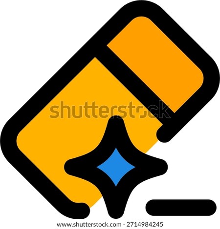Erase vector icon in modern style, AI cleanup tool and digital correction assistant illustration. Filled Line Icon