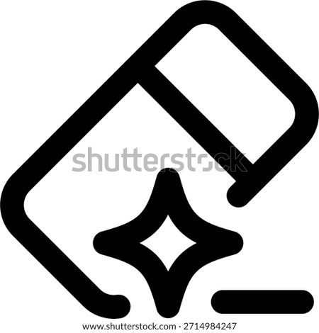 Erase vector icon in modern style, AI cleanup tool and digital correction assistant illustration. Line Icon