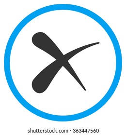 Erase vector icon. Style is bicolor flat symbol, blue and gray colors, rounded angles, white background.