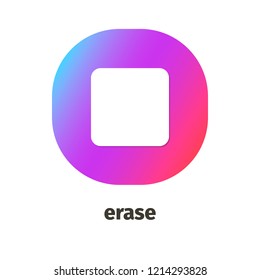 Erase vector icon for web and mobile applications