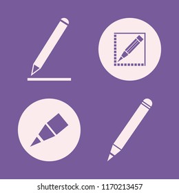 erase vector icons set. with pencil in set