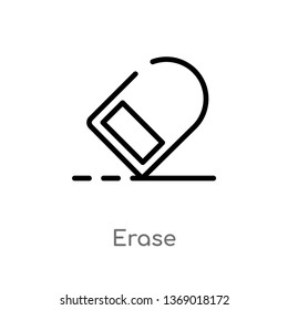 erase vector line icon. Simple element illustration. erase outline icon from geometry concept. Can be used for web and mobile