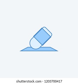 Eraser 2 colored line icon. Simple dark and light blue element illustration. Eraser concept outline symbol design from education set