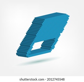 eraser 3d vector pixel logo