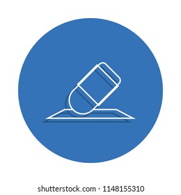 Eraser badge icon. Element of education for mobile concept and web apps icon. Thin line icon with shadow in badge for website design and development, app development on white background