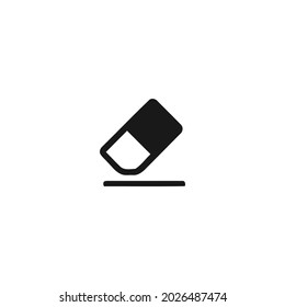 eraser black icon isolated white background 