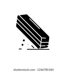 Eraser black icon, vector sign on isolated background. Eraser concept symbol, illustration 