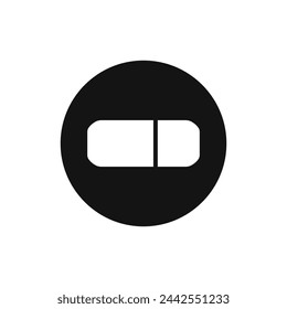 Eraser black and white vector icon