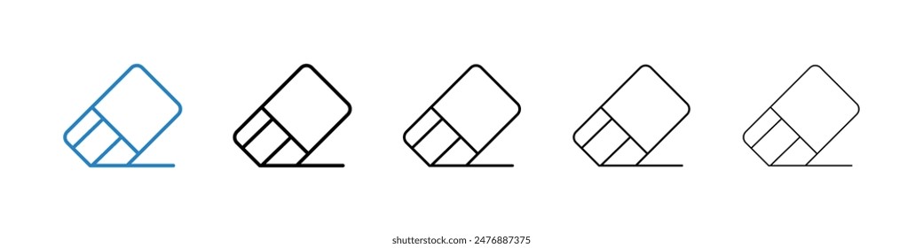 Eraser black and white vector icon