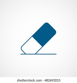 Eraser Blue Flat Icon On White Background