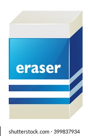 Eraser with blue label illustration