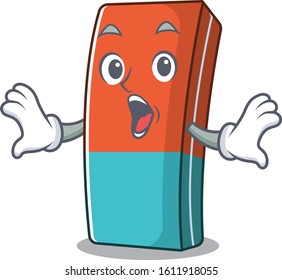 Eraser cartoon character design on a surprised gesture