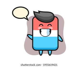 Eraser cartoon character doing wave hand gesture, cute style design for t shirt, sticker, logo element