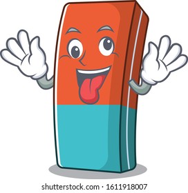 Eraser Cartoon character style with a crazy face