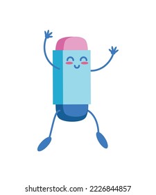 eraser cartoon school icon isolated