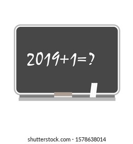 ฺBlackboard eraser and chalk. Flat design icon vector illustration.