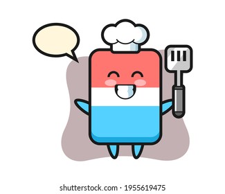 Eraser character cartoon as a chef is cooking, cute style design for t shirt, sticker, logo element