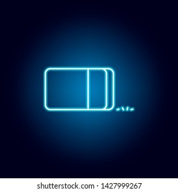 eraser, clean, remove outline icon in neon style. elements of education illustration line icon. signs, symbols can be used for web, logo, mobile app, UI, UX