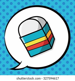 eraser color doodle, speech bubble