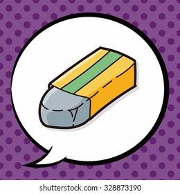 eraser color doodle, speech bubble