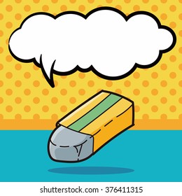 eraser color doodle, speech bubble