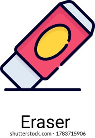 eraser color line icon isolated on white background