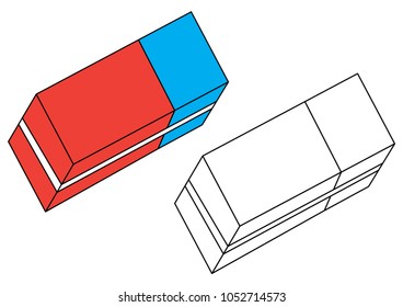 Eraser. Coloring page. Vector