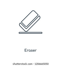 Eraser concept line icon. Linear Eraser concept outline symbol design. This simple element illustration can be used for web and mobile UI/UX.