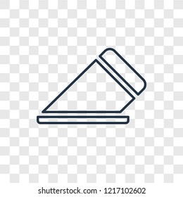 Eraser concept vector linear icon isolated on transparent background, Eraser concept transparency concept in outline style