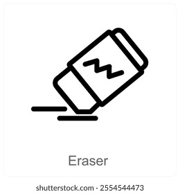 Eraser and correction icon concept