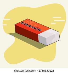 Eraser Design Vektorgrafik. Zurück zum Konzept der Schule