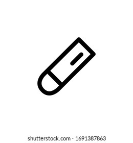 Eraser Education Outline Icon Vector Illustration
