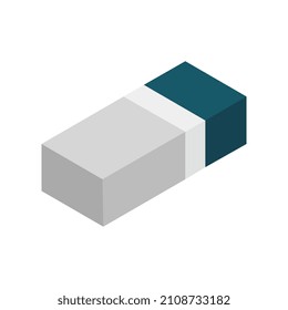 Eraser erase isometric on a background