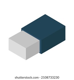 Eraser erase isometric on a background