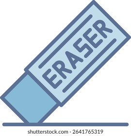 Eraser Filled Blue Tone Icon