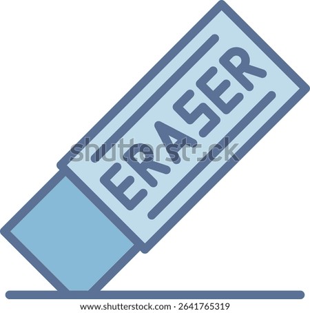 Eraser Filled Blue Tone Icon