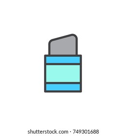 Eraser filled outline icon, line vector sign, linear colorful pictogram isolated on white. Symbol, logo illustration. Pixel perfect vector graphics