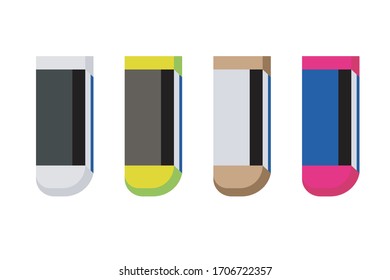 Eraser flat color full icon. Eraser vector illustration. eraser icon vector template, Rubber eraser vector isolated on white background.

