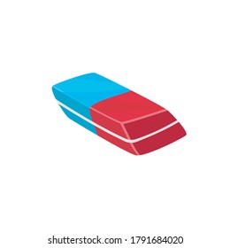 Eraser flat color full icon. Eraser vector illustration. eraser icon vector template, Rubber eraser vector isolated on white background.
