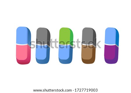 Eraser flat color full icon. Eraser vector illustration. eraser icon vector template, Rubber eraser vector isolated on white background.
