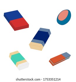 Eraser flat color vector illustration. Rubber eraser.