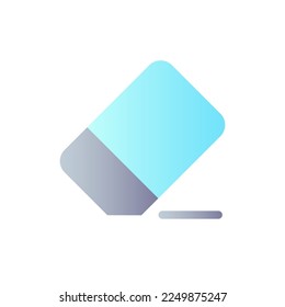 Eraser flat gradient color ui icon. Remove image part. Picture and video repair tool. Photo editor. Simple filled pictogram. GUI, UX design for mobile application. Vector isolated RGB illustration