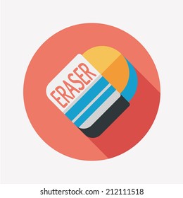 Eraser flat icon with long shadow,eps10