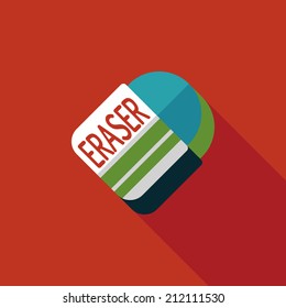 Eraser flat icon with long shadow,eps10