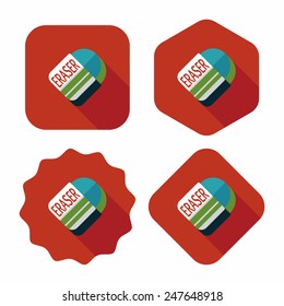 Eraser flat icon with long shadow,eps10
