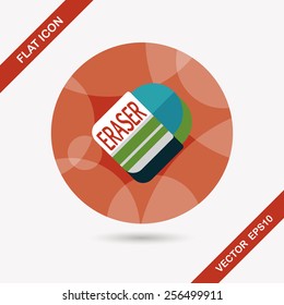 Eraser flat icon with long shadow,eps10