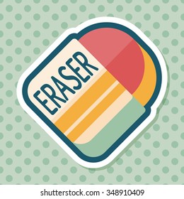 Eraser flat icon with long shadow,eps10
